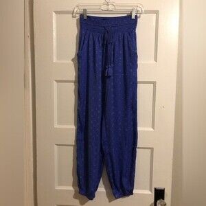 Aerie Bohemian Diamond Patterned Drawstring Cinched Jogger Pants